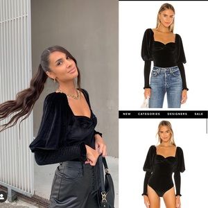 NWOT Tularosa brynlee bodysuit in black velvet
